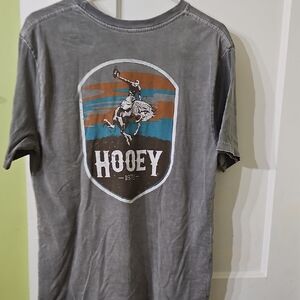 Hooey Gray Tee with Blue and Rust Rodeo Shield Graphic